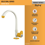 Gold Oval PTMT Swan Neck with Swivel Spout Faucet product details
