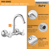 Pavo Sink Mixer with Small (12 inches) Round Swivel Spout Faucet details
