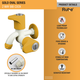 Gold Oval PTMT 2 Way Bib Cock Faucet details