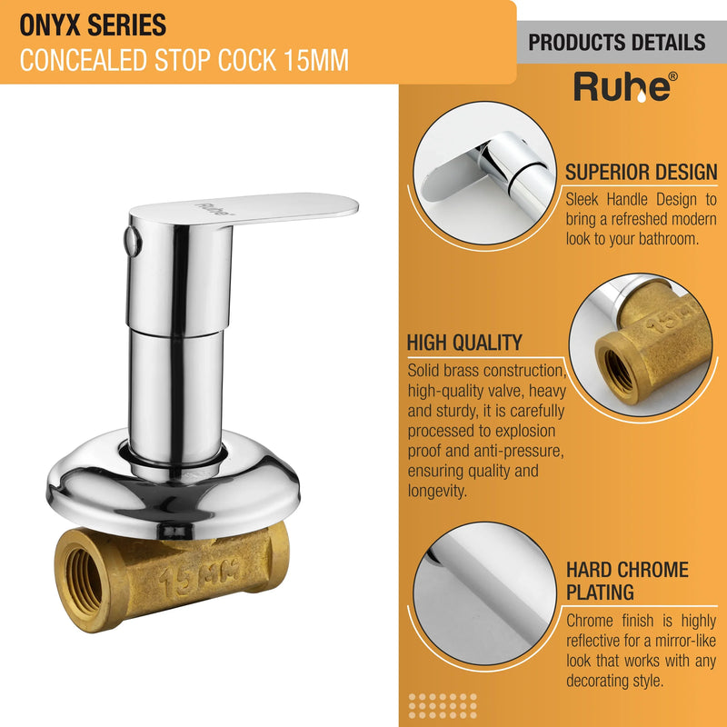Onyx Concealed Stop Valve Brass Faucet (15mm)- by Ruhe