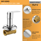 Onyx Concealed Stop Valve Brass Faucet (15mm) product details