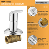 Vela Concealed Stop Valve (20mm)- by Ruhe®