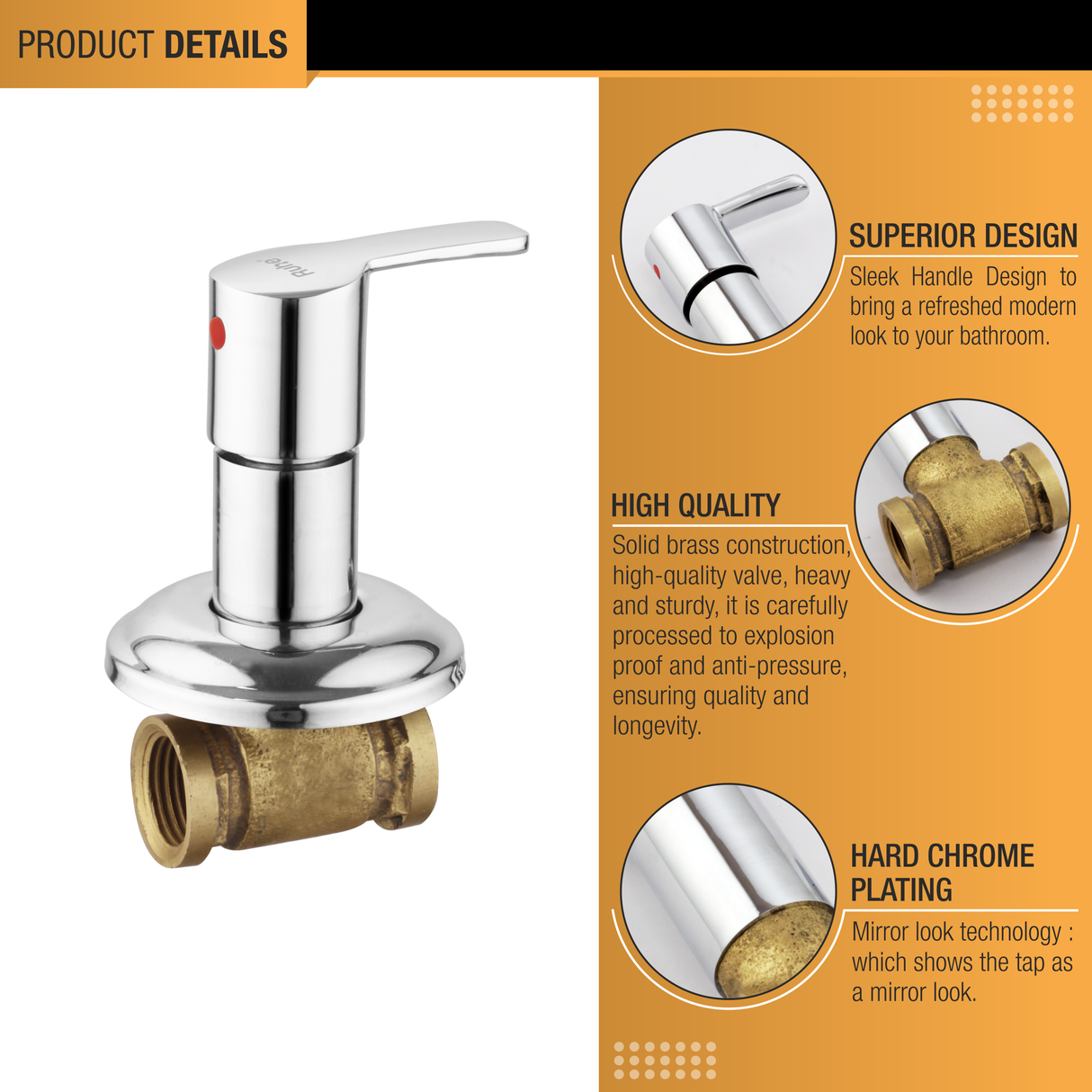 Rica Concealed Stop Valve (20mm)- by Ruhe®