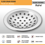 Polka Round with Collar Floor Drain (4½ inches) (Pack of 4) - by Ruhe®