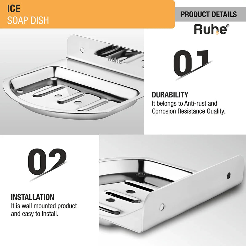 Ice Stainless Steel Soap Dish - by Ruhe®