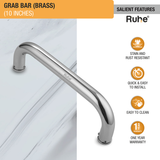 Brass Grab Bar (10 inches) features and benefits