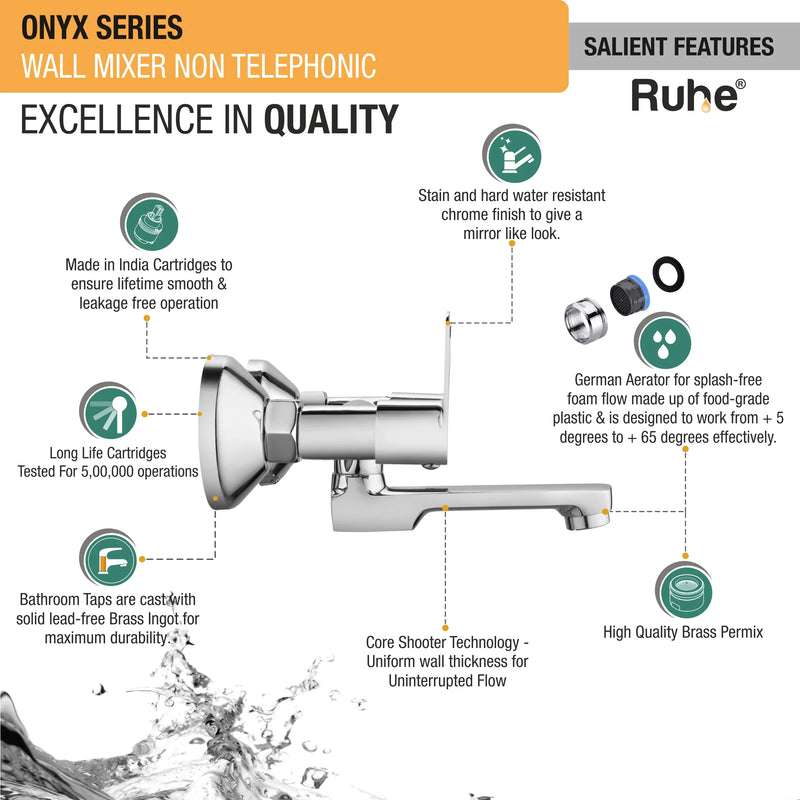 Onyx Wall Mixer Tap - by Ruhe