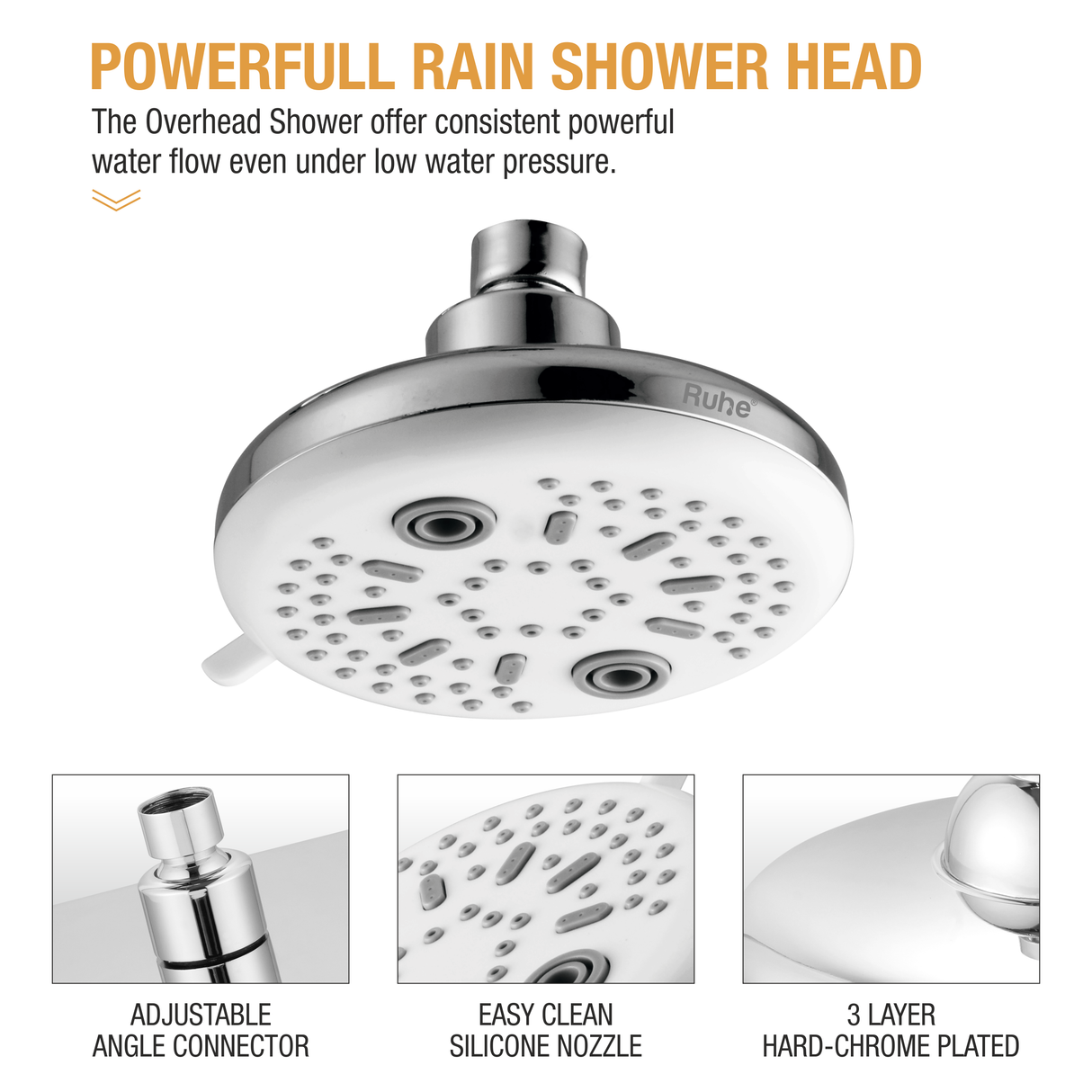 Delta Multi-flow Overhead Shower (4.5 Inches) - by Ruhe