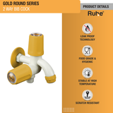 Gold Round PTMT 2 Way Bib Cock Faucet details