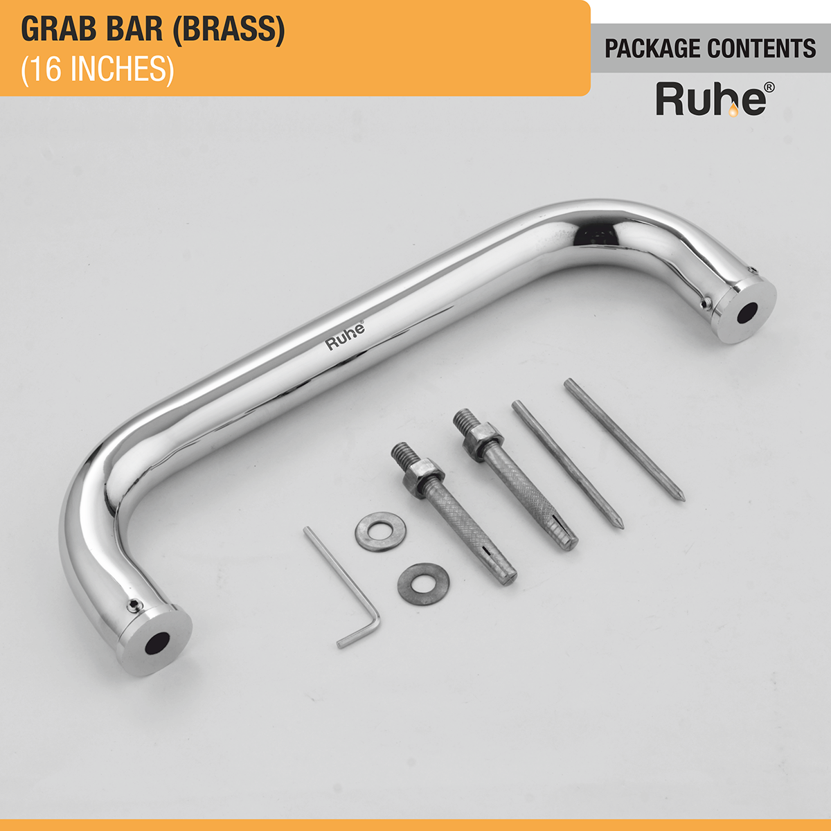 Brass Grab Bar (16 inches) - by Ruhe