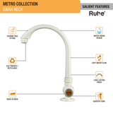 Metro PTMT Swan Neck with Swivel Spout Faucet features