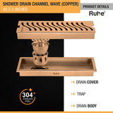 Wave Shower Drain Channel (40 x 5 Inches) ROSE GOLD/ANTIQUE COPPER product details
