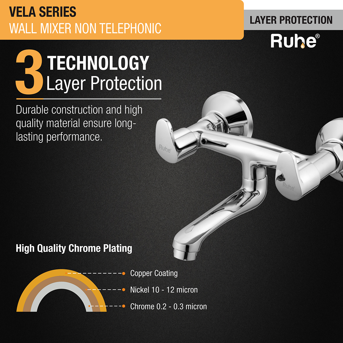 Vela Wall Mixer Tap - by Ruhe®