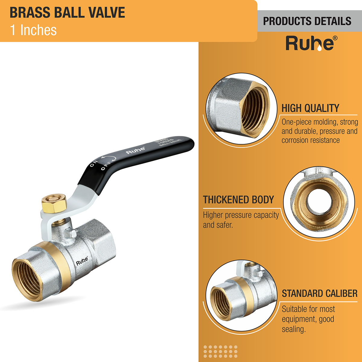 Brass Ball Valve (½ Inch) - by Ruhe