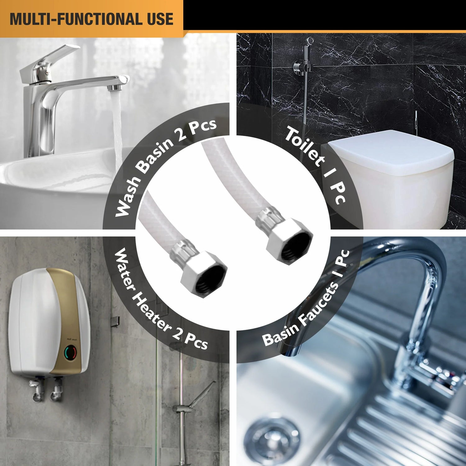 Geyser Connection Pipe PVC (18 Inches) (Pack of 2) - by Ruhe – Ruhe