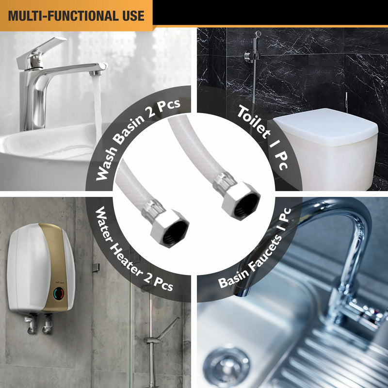 Geyser Connection Pipe PVC (18 Inches) (Pack of 2) - by Ruhe