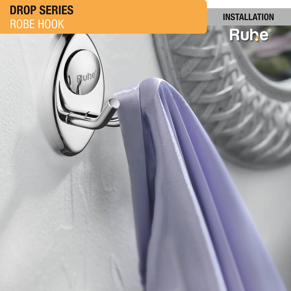 Drop Stainless Steel Robe Hook - by Ruhe®