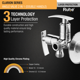 Clarion Two Way Angle Valve Brass Faucet (Double Handle) 3 layer protection