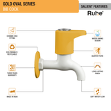 Gold Oval PTMT Bib Cock Faucet features