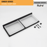 Ember Double Soap Dish (Space Aluminium) package content