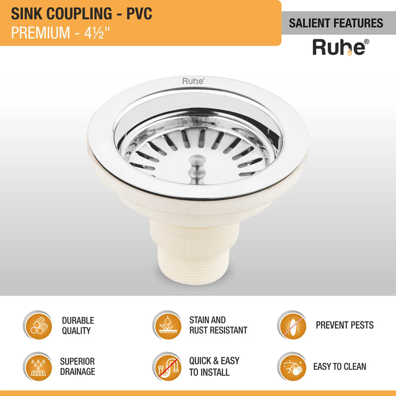 Round Sink Coupling Premium (4 1/2 Inches) - By Ruhe