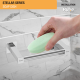Stellar Stainless Steel Soap Dish installed
