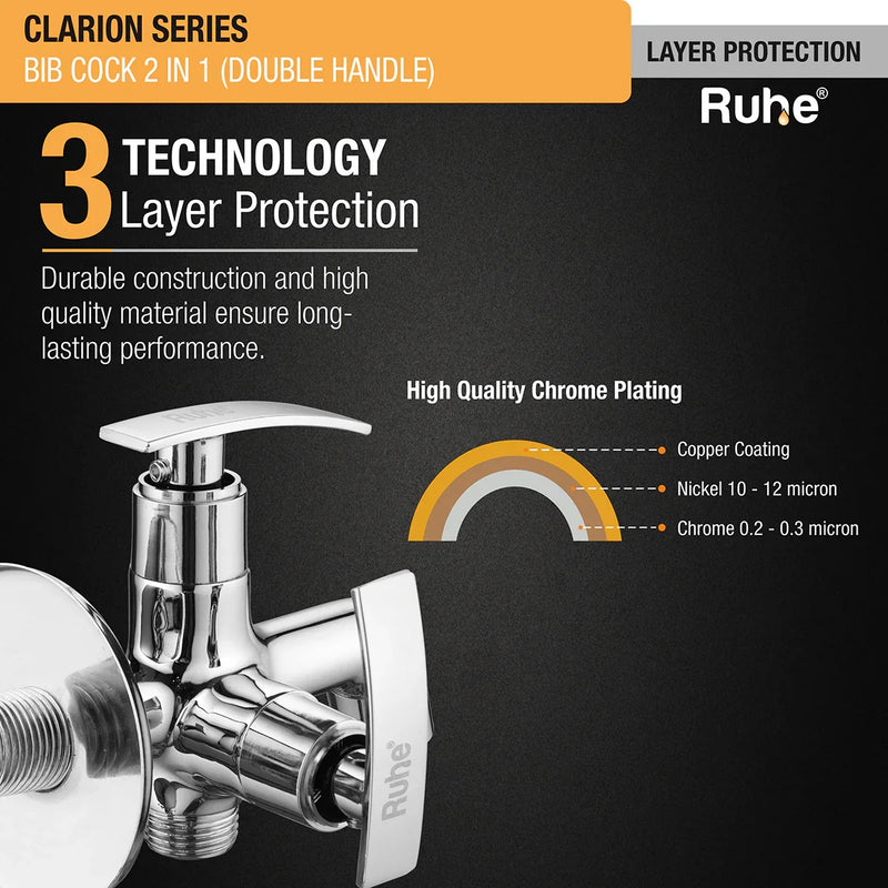 Clarion Two Way Bib Tap (Double Handle) - by Ruhe