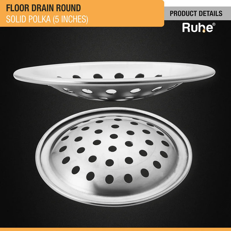 Solid Polka with Collar Round Floor Drain (5 inches) (Pack of 2)- by Ruhe