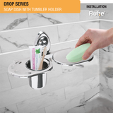Drop Stainless Steel Soap Dish with Tumbler Holder installation