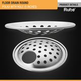 Polka Round Floor Drain (5 inches) with Hole (Pack of 2) - by Ruhe®