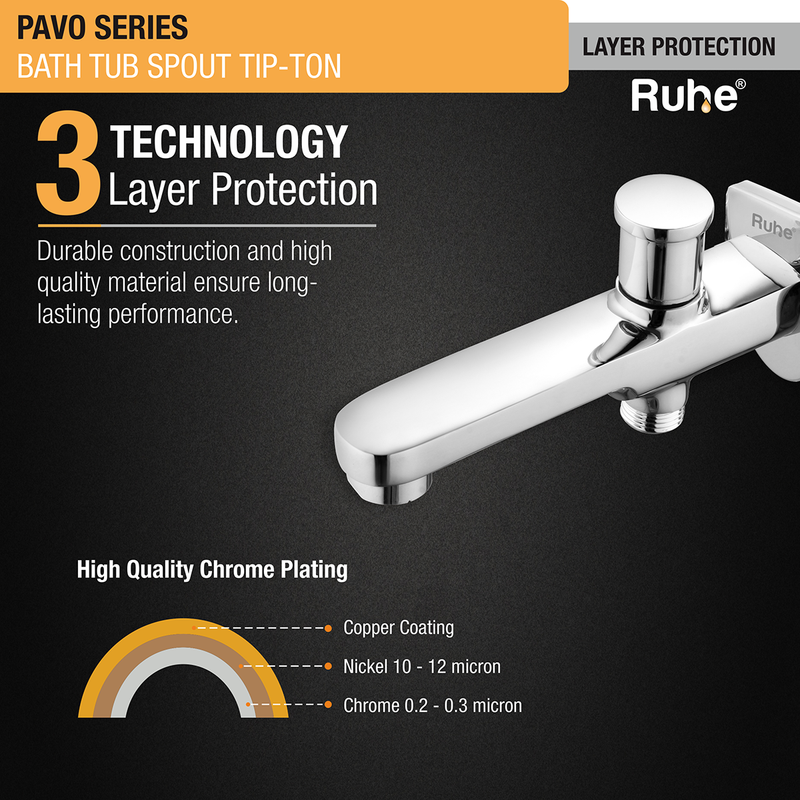 Pavo Bathtub Tap with Tip-Ton Button (Only Spout) - by Ruhe