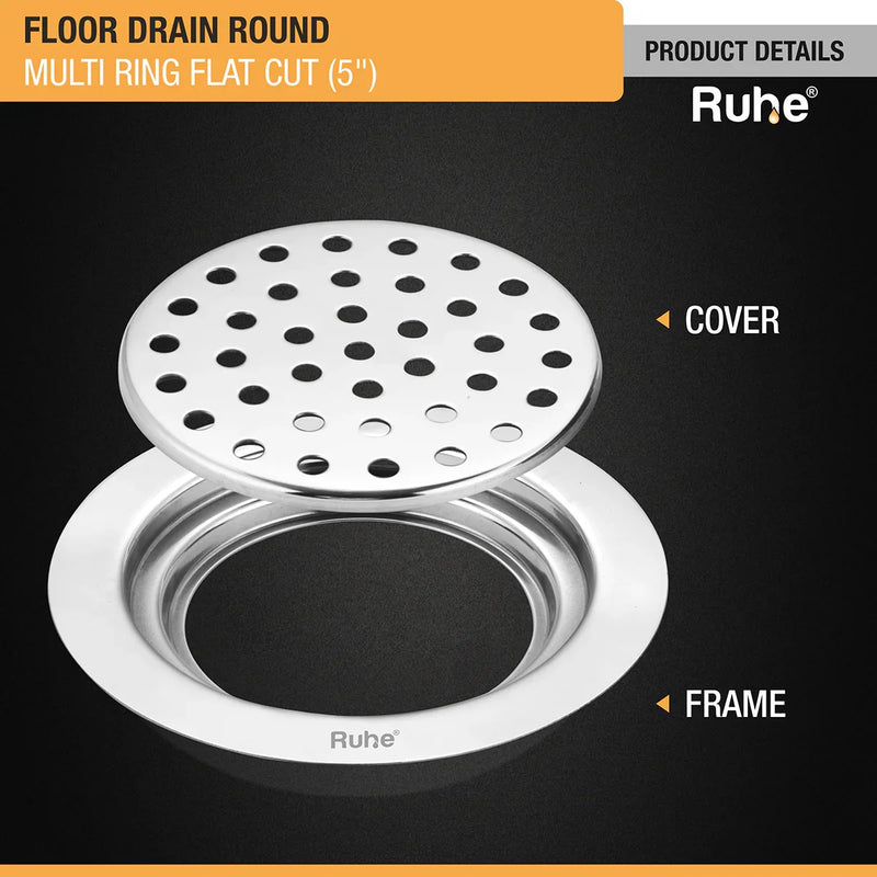 Multi Ring Flat Cut Floor Drain (5 1/2 Inches)