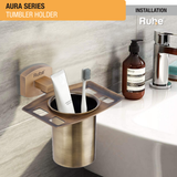 Aura Brass Tumbler Holder installation