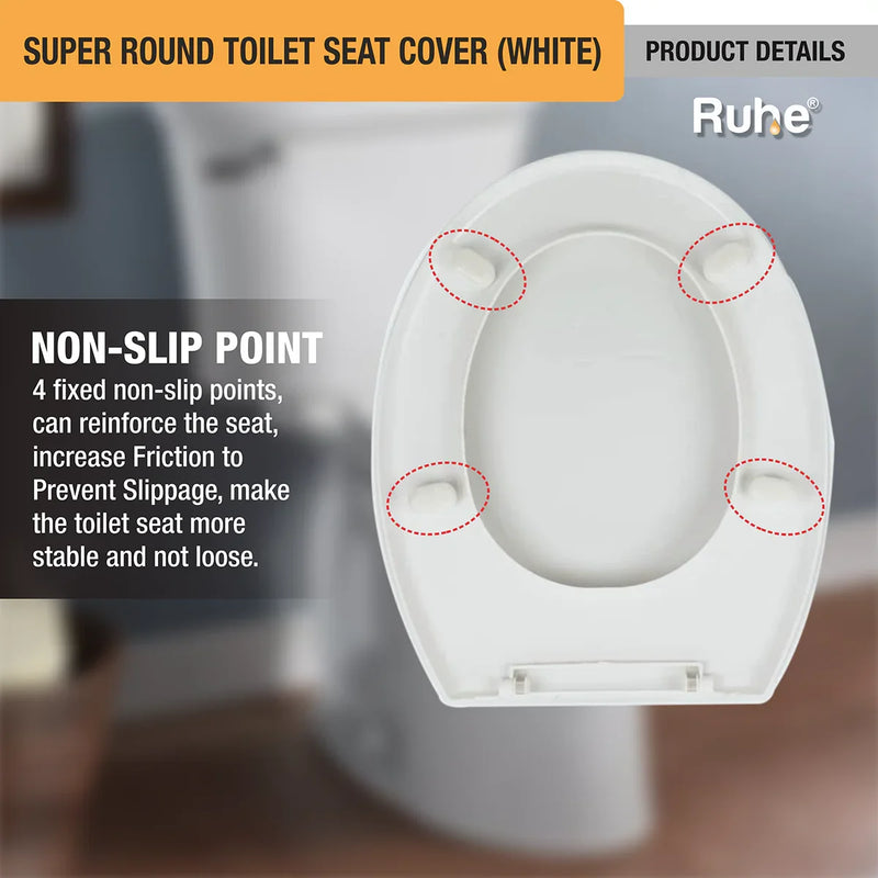 Super Round Toilet Seat Cover (White) - by Ruhe