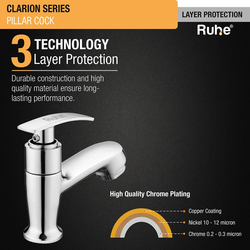 Clarion Wash Basin Pillar Tap - by Ruhe