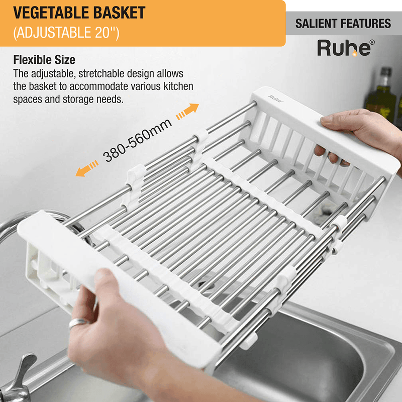 Adjustable Vegetable Basket/Strainer (20 Inches) - by Ruhe