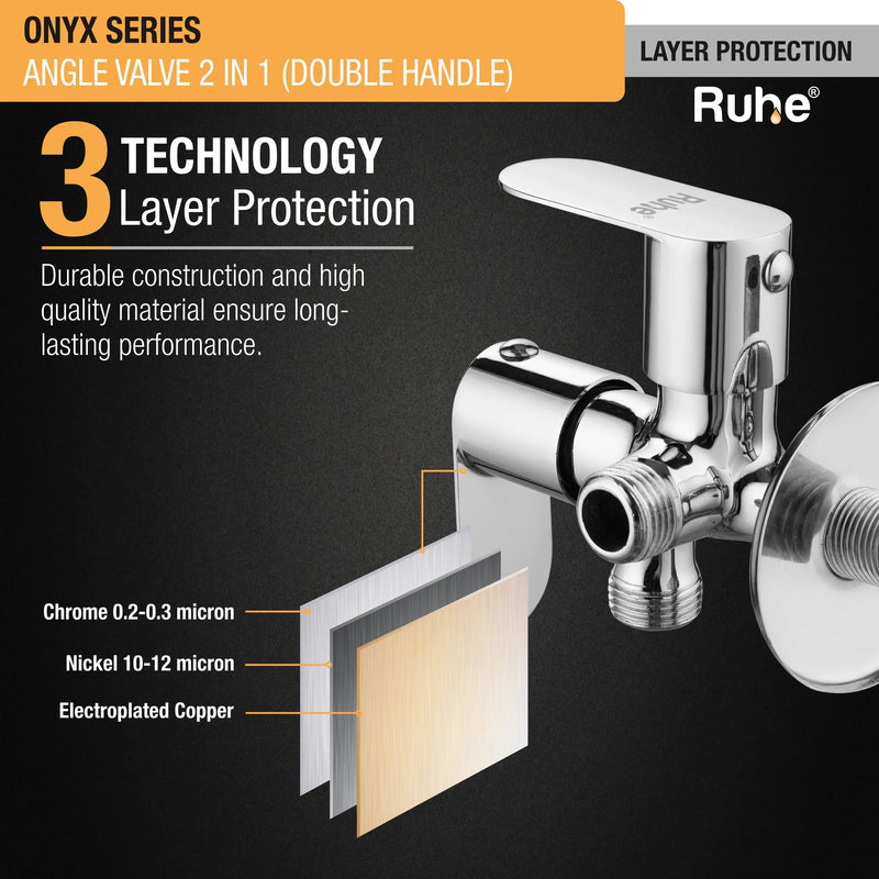 Onyx Two Way Angle Valve (Double Handle) - by Ruhe
