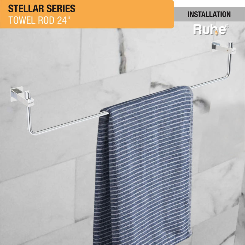 Stellar Stainless Steel Towel Rod (24 Inches) - by Ruhe®