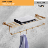 Aura Brass Towel Rack (24 Inches) installations