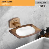 Aura Brass Soap Dish installation