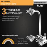 Rica Wall Mixer Brass Faucet with L Bend - by Ruhe®