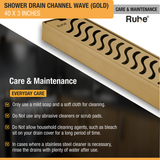 Wave Shower Drain Channel (40 x 3 Inches) YELLOW GOLD care and maintenance