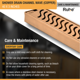 Wave Shower Drain Channel (40 x 3 Inches) ROSE GOLD/ANTIQUE COPPER care and maintenance