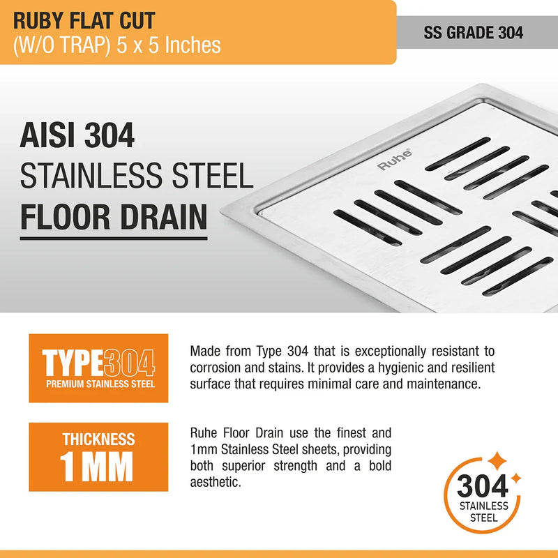 Ruby Flat Cut Floor Drain
