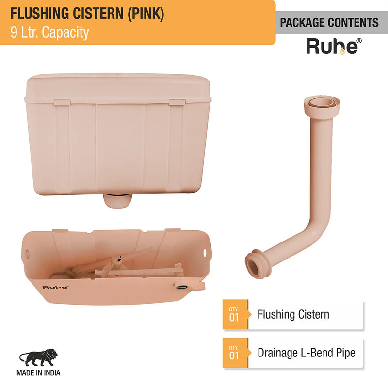 Pink Flushing Cistern (9 Ltr) - by Ruhe