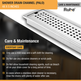 Palo Shower Drain Channel (48 x 5 Inches) with Cockroach Trap (304 Grade) care and maintenance