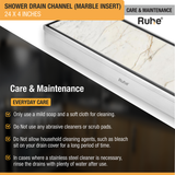 Marble Insert Shower Drain Channel (24 x 4 Inches) with Cockroach Trap (304 Grade) care and maintenance