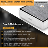 Marble Insert Shower Drain Channel (6 x 6 Inches) with Cockroach Trap (304 Grade) care and maintenance