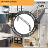 Brass Grab Bar (24 inches) with kitchen, bathroom, washroom, laundry room, bathroom