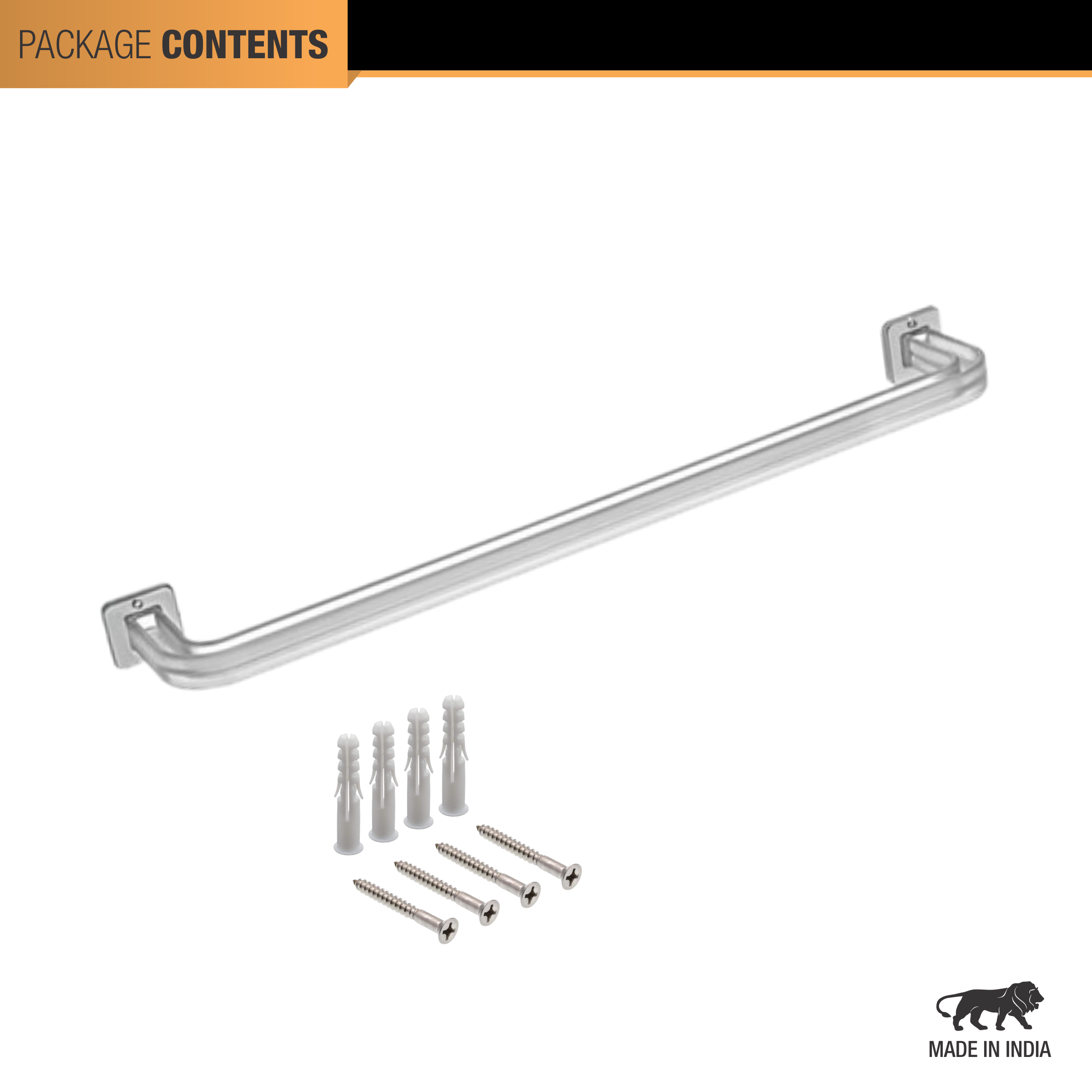 Square ABS Towel Rod (21 inches) package content